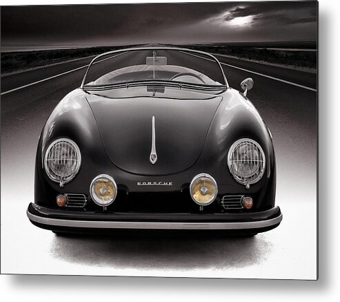 Porsche Metal Print featuring the photograph Black Porsche Speedster by Douglas Pittman