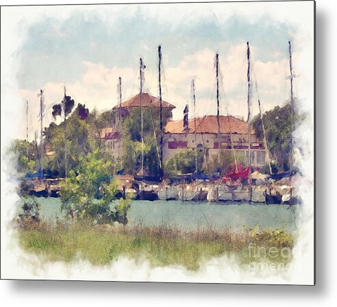 Yachts Metal Print featuring the digital art Detroit Yacht Club #1 by Phil Perkins
