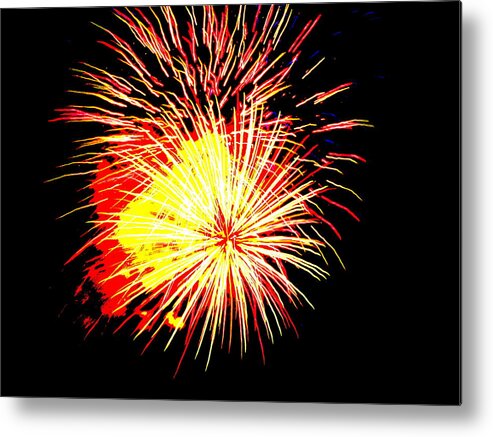 Fireworks Metal Print featuring the photograph Fireworks over Chesterbrook #1 by Michael Porchik