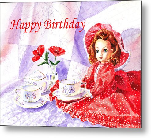 Birthday Metal Print featuring the painting Happy Birthday #5 by Irina Sztukowski