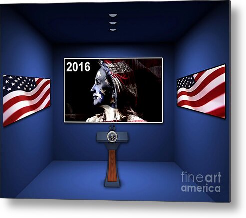 Hillary Clinton Paintings Metal Print featuring the mixed media Hillary 2016 #3 by Marvin Blaine
