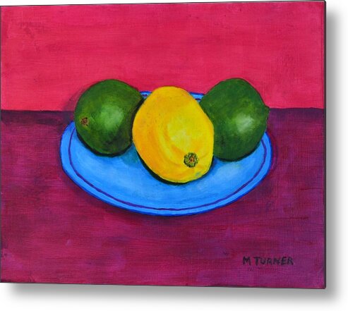 Lemon Metal Print featuring the painting Lemon or Lime #1 by Melvin Turner