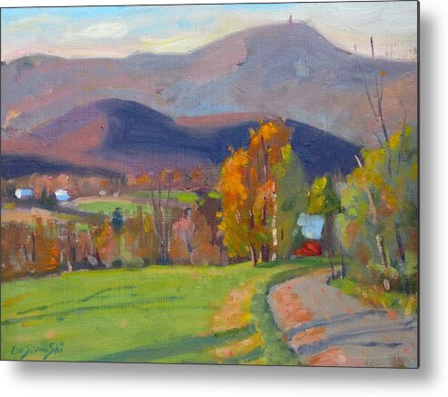 Berkshire Hills Paintings Paintings Metal Print featuring the painting Out Back #1 by Len Stomski