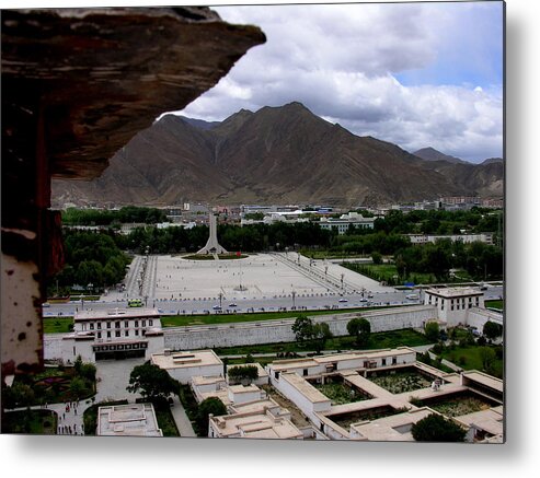 Tibet Metal Print featuring the photograph Tibet - Lhasa - View from Potala Palace #1 by Jacqueline M Lewis