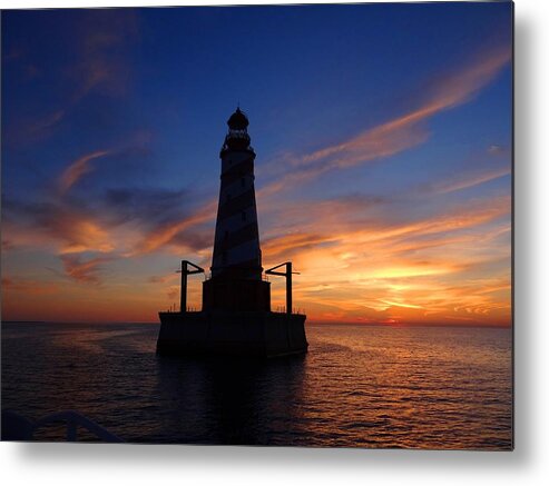 Lighthouse Metal Print featuring the photograph White Shoal Light #3 by Keith Stokes