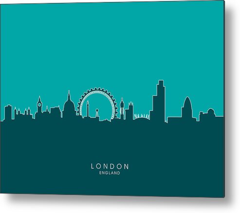 London Metal Print featuring the digital art London England Skyline #12 by Michael Tompsett