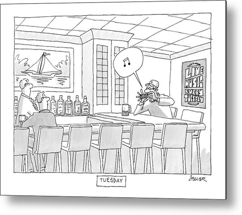 Alcohol Metal Print featuring the drawing New Yorker September 18th, 2006 by Jack Ziegler