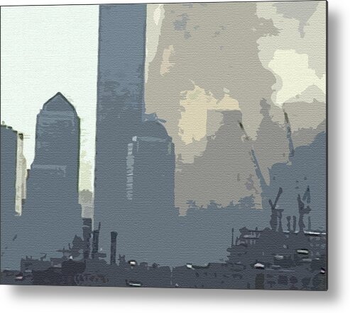 9/11 Metal Print featuring the digital art Cutout tempera Impressions from Tuesday Morning in September #18 by Kosior