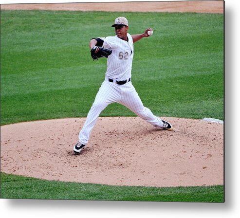 American League Baseball Metal Print featuring the photograph Cleveland Indians V Chicago White Sox #2 by David Banks