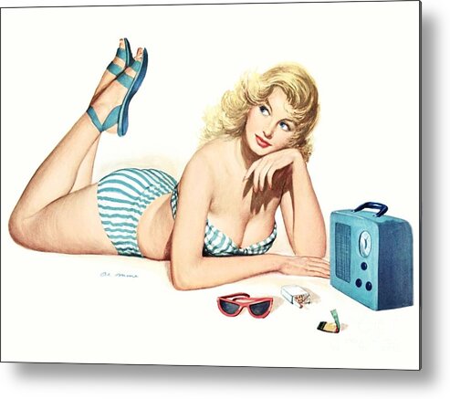  Pinup Poster Metal Print featuring the photograph Esquire Pin Up Girl #3 by Action
