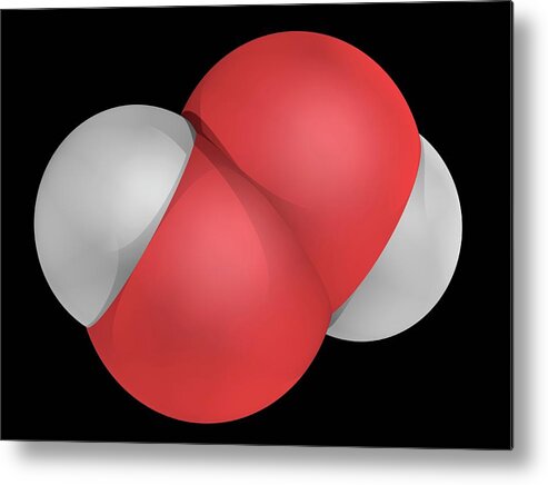 Artwork Metal Print featuring the photograph Hydrogen Peroxide Molecule #3 by Laguna Design/science Photo Library