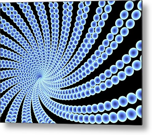 Circular Metal Print featuring the photograph Nanospheres #3 by Alfred Pasieka/science Photo Library