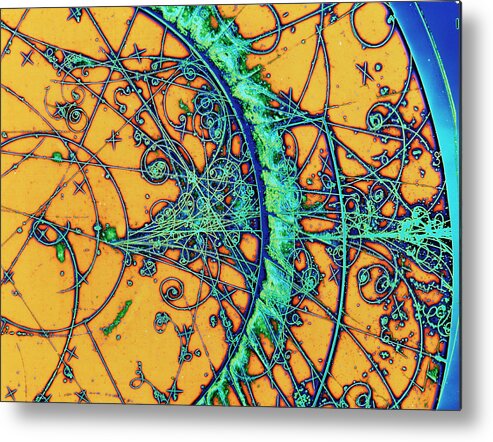 Particle Tracks Metal Print featuring the photograph Particle Tracks by Patrice Loiez, Cern