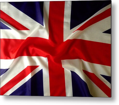 Background Metal Print featuring the photograph Union Jack #3 by Les Cunliffe