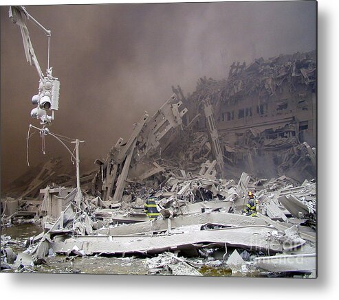 9/11/01 Metal Print featuring the photograph 9-11-01 WTC Terrorist Attack #4 by Steven Spak