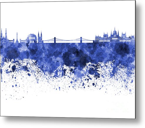 Budapest Metal Print featuring the painting Budapest skyline in watercolor on white background #5 by Pablo Romero