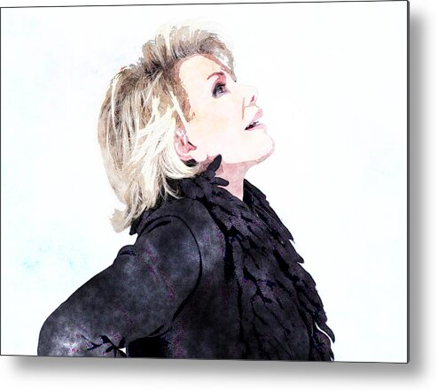 Joan Rivers Portrait Metal Print featuring the painting Joan Rivers Portrait by MotionAge Designs