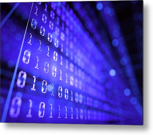 Artwork Metal Print featuring the photograph Binary Code by Ktsdesign/science Photo Library