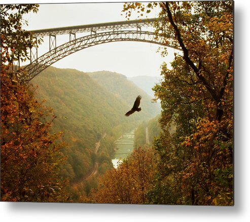 Fall Metal Print featuring the photograph New River Gorge Bridge #3 by Mary Almond
