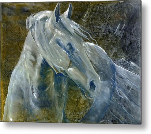 Horse Art Metal Print featuring the painting A Cool Morning Breeze by Jani Freimann