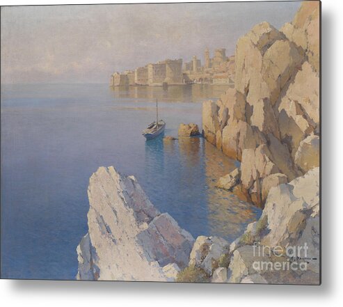 Russia Metal Print featuring the painting A Cove in Dubrovnik by Celestial Images