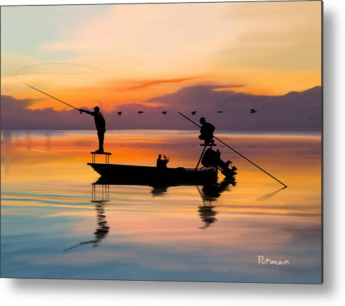 Fishing Metal Print featuring the digital art A Glorious Day by Kevin Putman