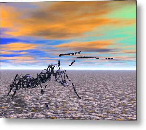 Sunset Metal Print featuring the digital art A Memory of Persistence by Bernie Sirelson