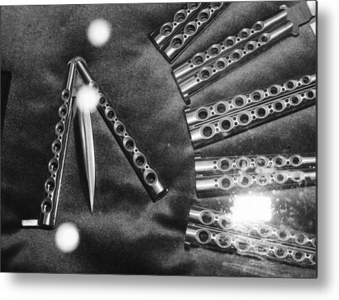 Folding Knives Metal Print featuring the photograph A Mind over by Steven Macanka