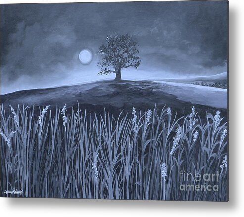 Plains Metal Print featuring the painting A Night At The Plains by Nereida Rodriguez