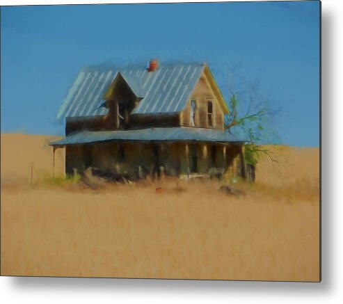  Metal Print featuring the digital art Abandoned Home by Cathy Anderson