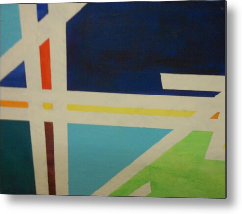 Abstract Metal Print featuring the painting Abstracat Exhibit by Frederick Lyle Morris - Disabled Veteran