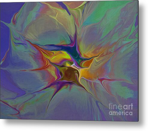 Abstract Metal Print featuring the digital art Abstract Explosion by Deborah Benoit