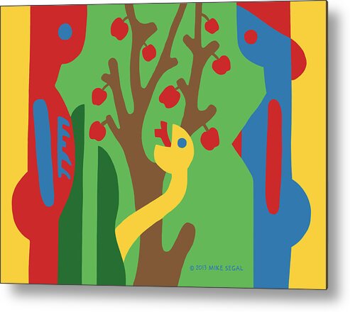 Adam And Eve Metal Print featuring the painting Adam and Eve by Mike Segal