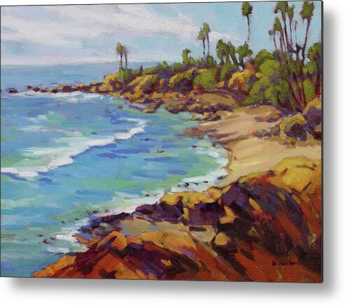 Laguna Beach Metal Print featuring the painting Afternoon Glow 2 by Konnie Kim