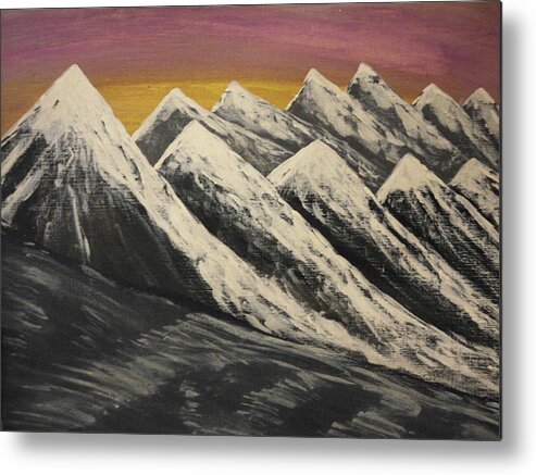 Mountains Metal Print featuring the painting Alaskan Beauty by Erica Darknell 