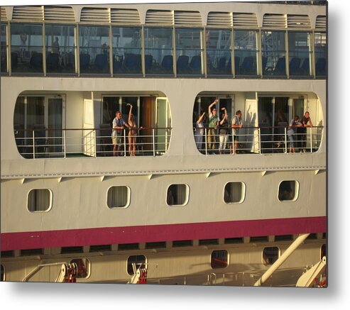 Cruise Ship Metal Print featuring the photograph All hell breaks loose on the balcony by French Toast