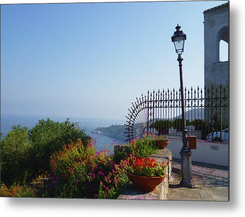 Italy Metal Print featuring the photograph Amalfi Coast Italy Sea View by Irina Sztukowski