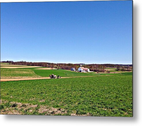 Amish Metal Print featuring the photograph Amish Farmer by Chris Montcalmo