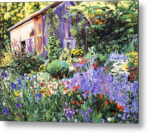 Gardenscape Metal Print featuring the painting An Impressionist Garden by David Lloyd Glover