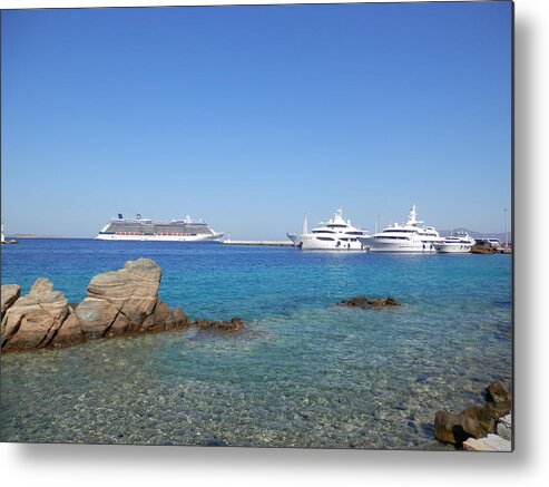 Ship Metal Print featuring the photograph Anchored Ships by Pema Hou