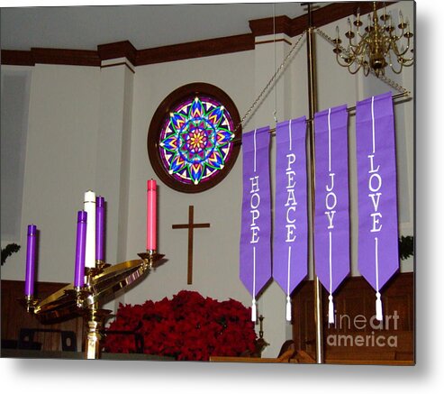 Purple Metal Print featuring the photograph And the greatest of these is......Love by Bob Sample