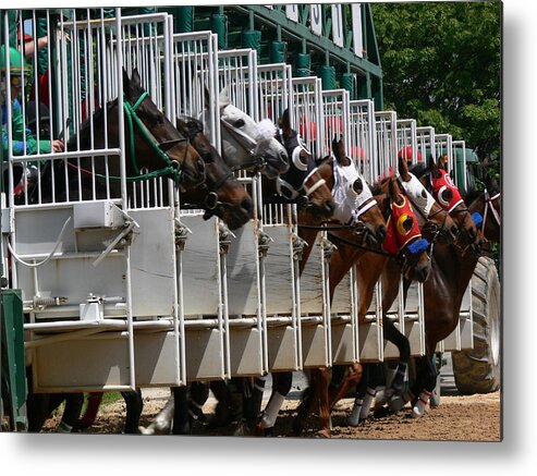 Thoroughbreds Metal Print featuring the photograph And They're Off by Susan Stephenson
