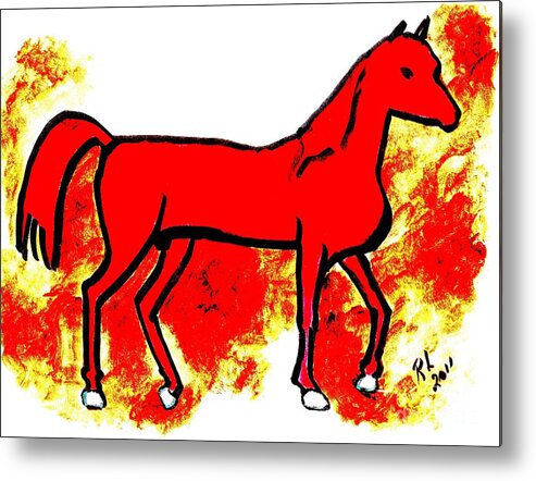 Arab Metal Print featuring the painting Arabian Colt 5 by Richard W Linford