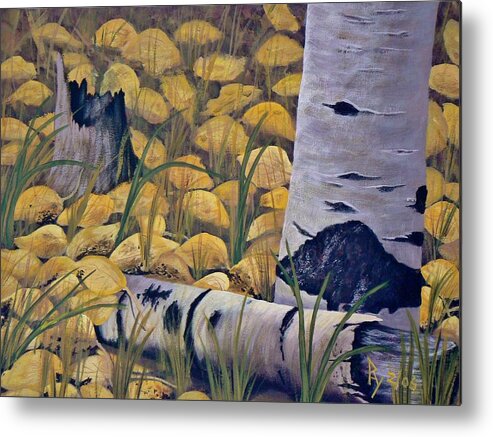 Landscape Metal Print featuring the painting Aspen-ness by Ray Nutaitis