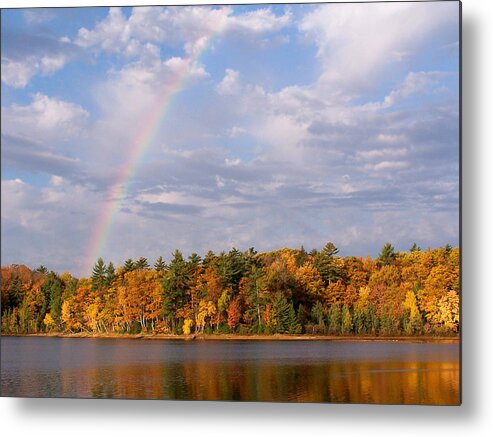 Rainbow Metal Print featuring the photograph At the end of the Rainbow by Forest Floor Photography