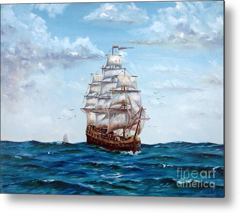 Lee Piper Metal Print featuring the painting Atlantic Crossing by Lee Piper