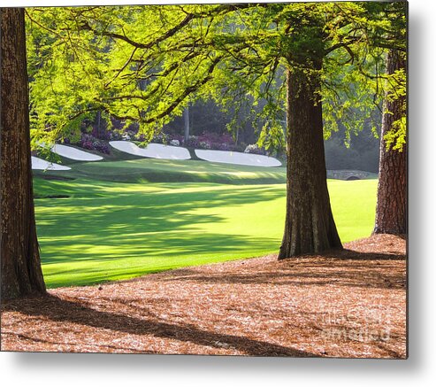 Thirteenth At Augusta Metal Print featuring the digital art Augusta Phils' View at 13 by L J Oakes