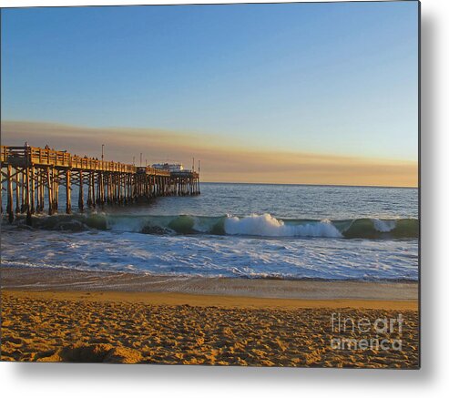 Ocean Metal Print featuring the photograph Balboa Pier by Kelly Holm