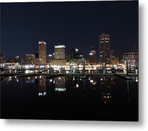 Baltimore Metal Print featuring the photograph Baltimore Skyline at Night by Cityscape Photography
