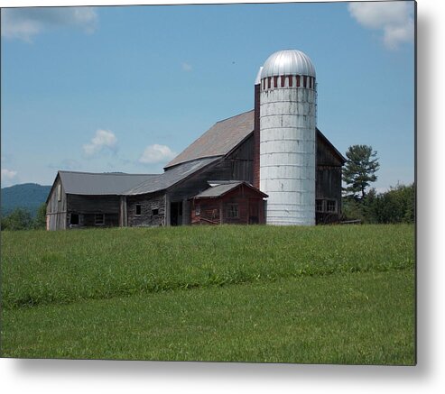 Vermont Metal Print featuring the photograph Barn and Silo in Vermont by Catherine Gagne